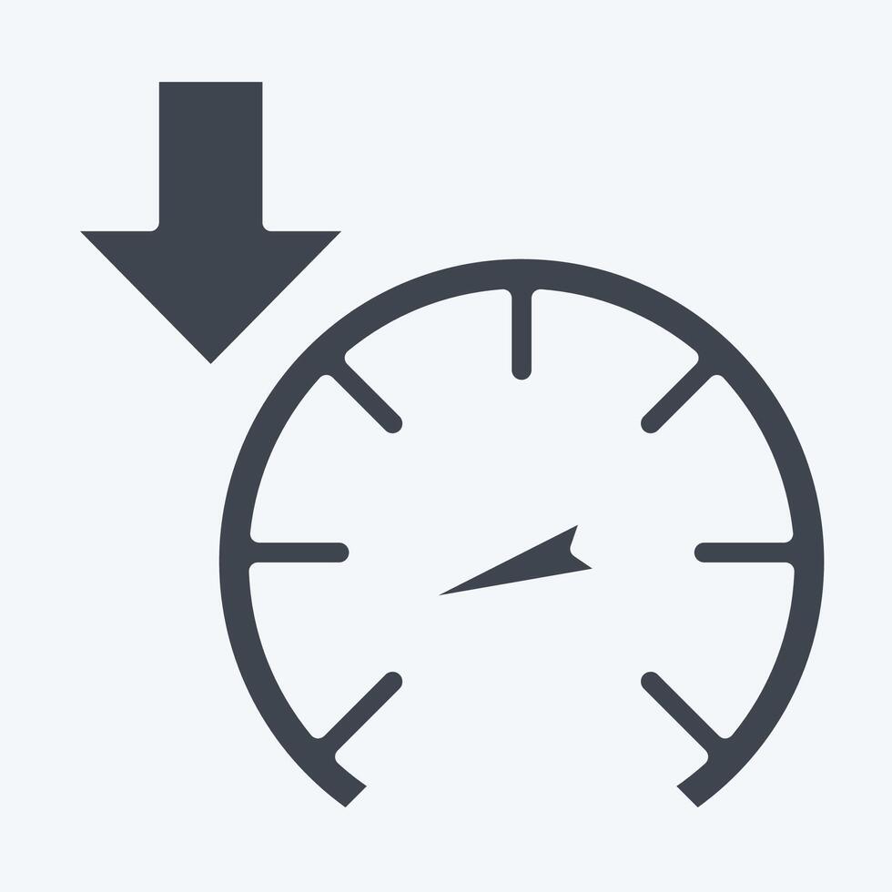 Icon Slow Down. related to Speed symbol. glyph style. design editable vector