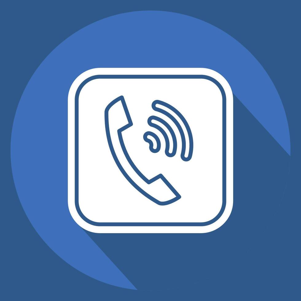 Icon Phone. related to Public symbol. long shadow style. design editable vector