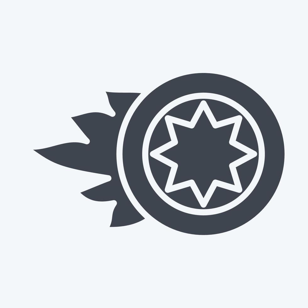 Icon Wheel. related to Speed symbol. glyph style. design editable vector