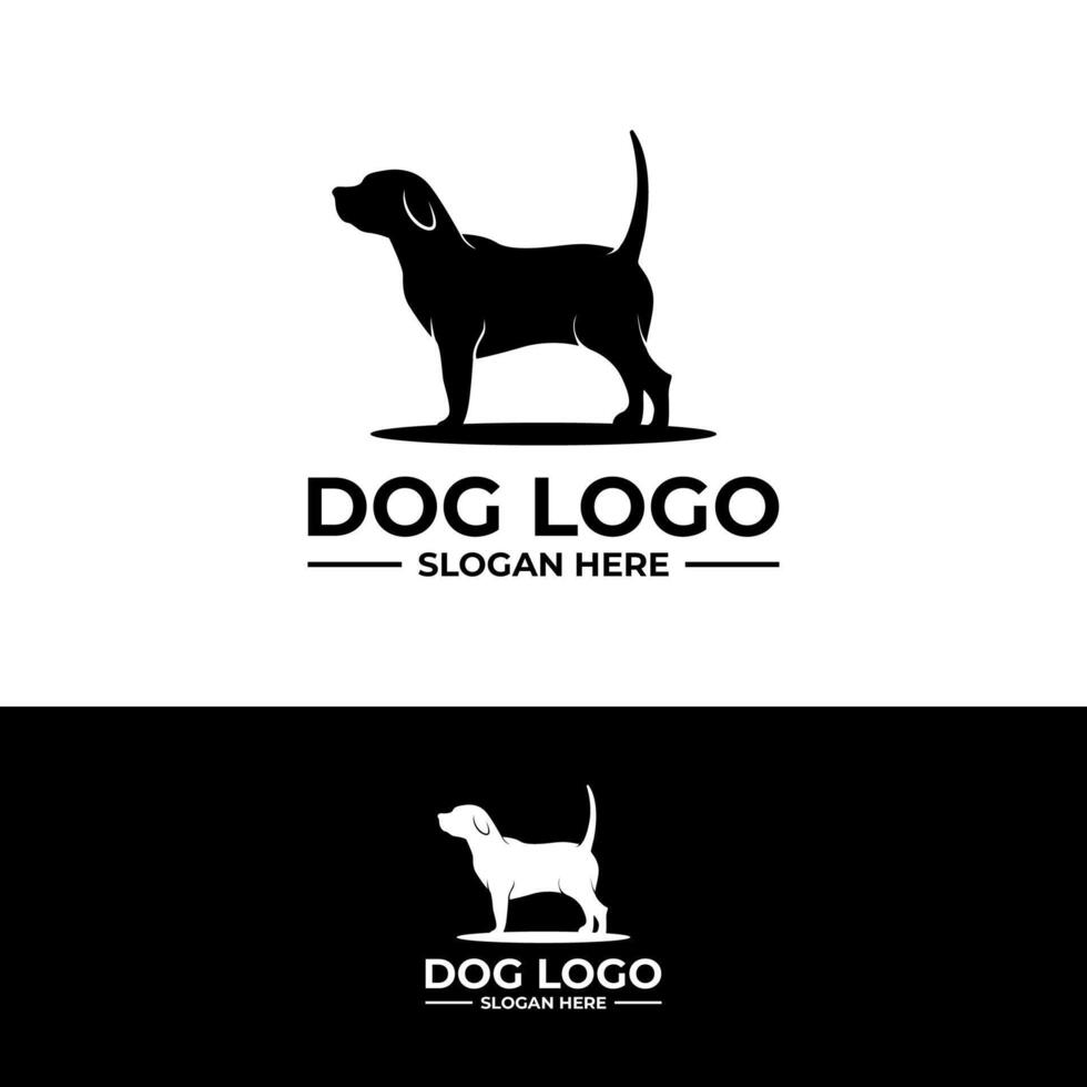 dog silhouette logo template vector
