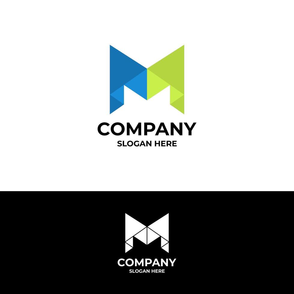 letter m elegant logo design vector
