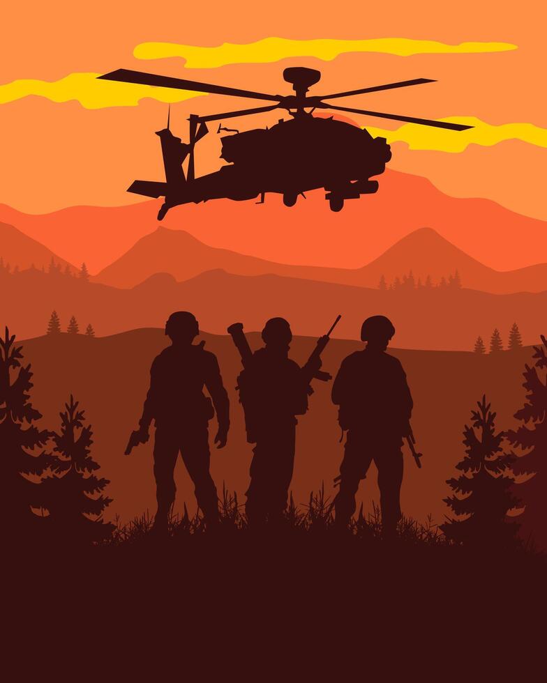 military special forces silhouette illustration vector