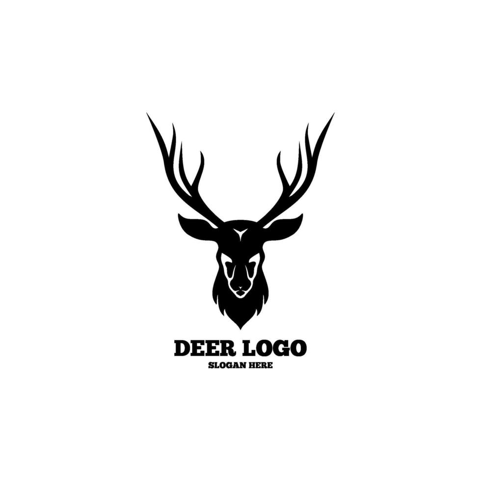 head deer logo design vector