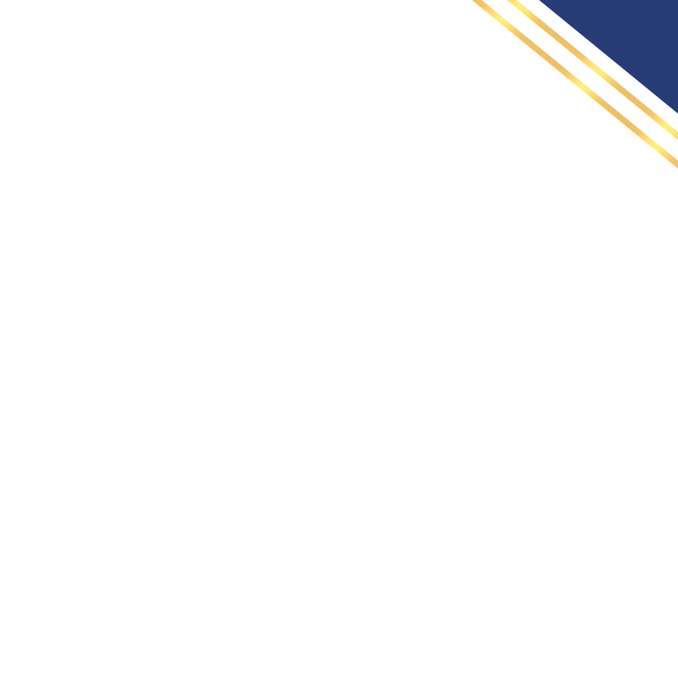 Simple Minimalist Blue Gold Corner Certificate png