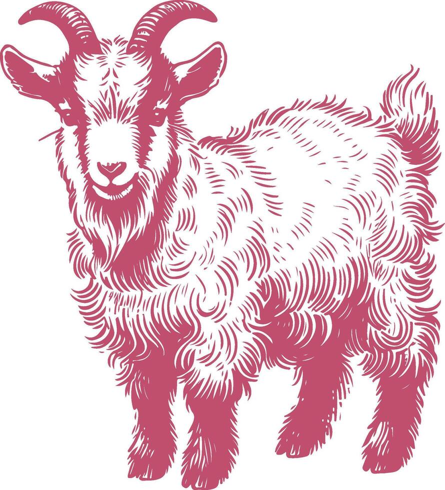 American Pygmy Goat Illustration Cute Farm Animal Art vector