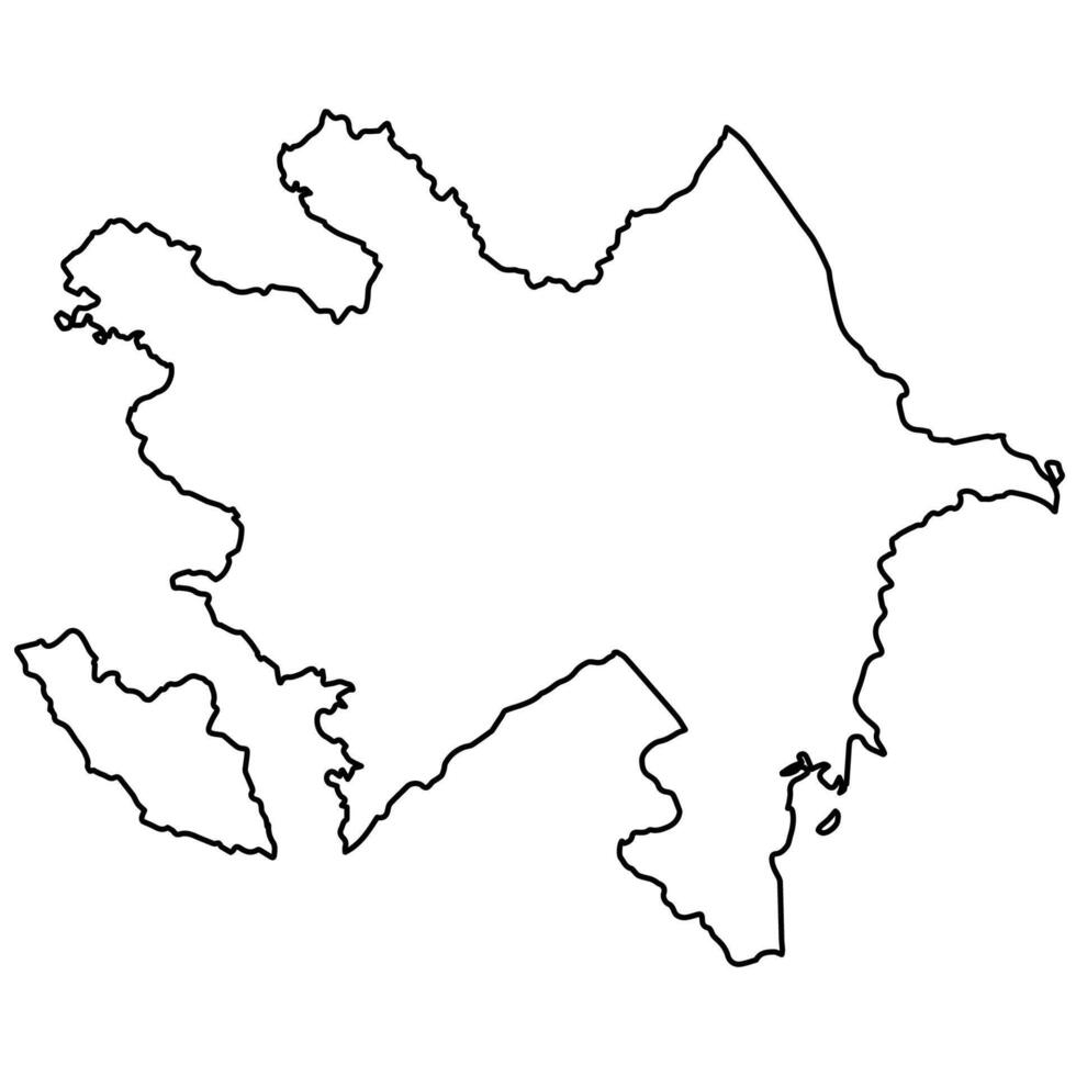 Outline Map of Azerbaijan Eurasian Country Border vector