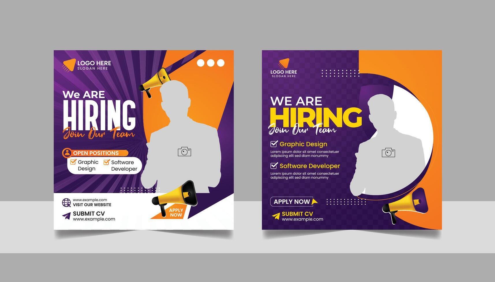 Hiring job vacancy social media post vector