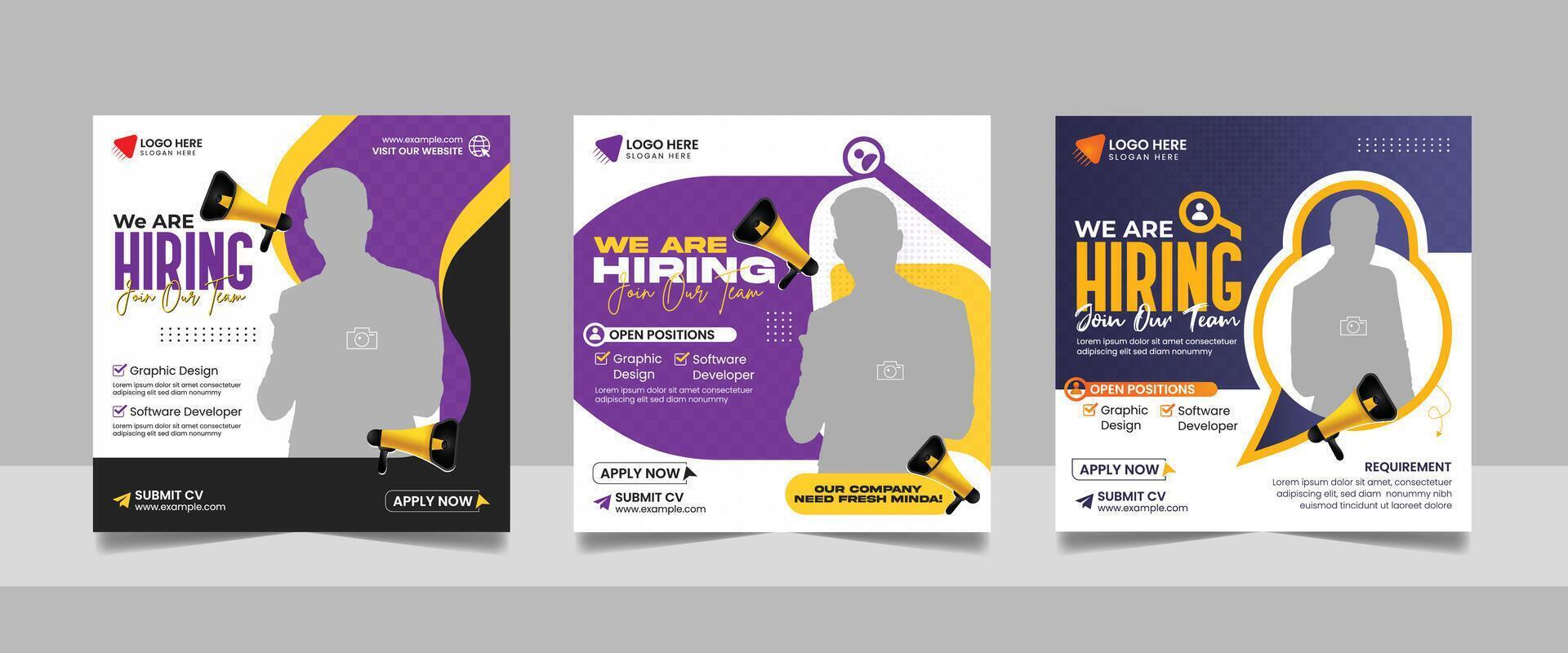 Business we are hiring social media post banner template vector