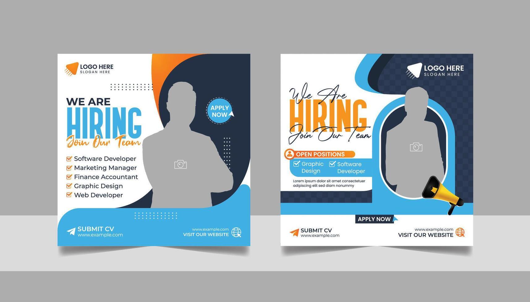 social media post banner hiring job vacancy template vector