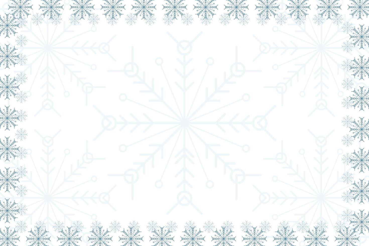 Winter snowy frame. Christmas Snowflake border. Snowy frame frozen background vector