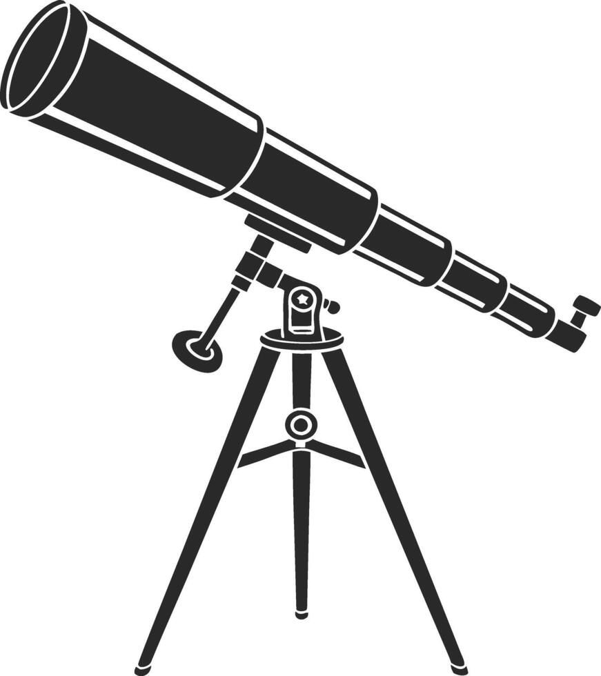 Vintage Telescope Illustration in Monochrome for Astronomy and Stargazing Themes vector