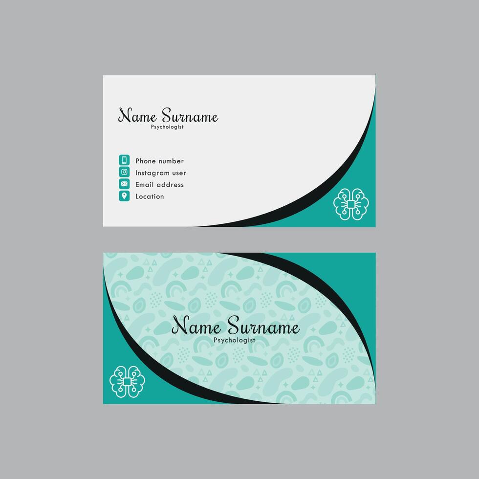 Psychologist business card vector