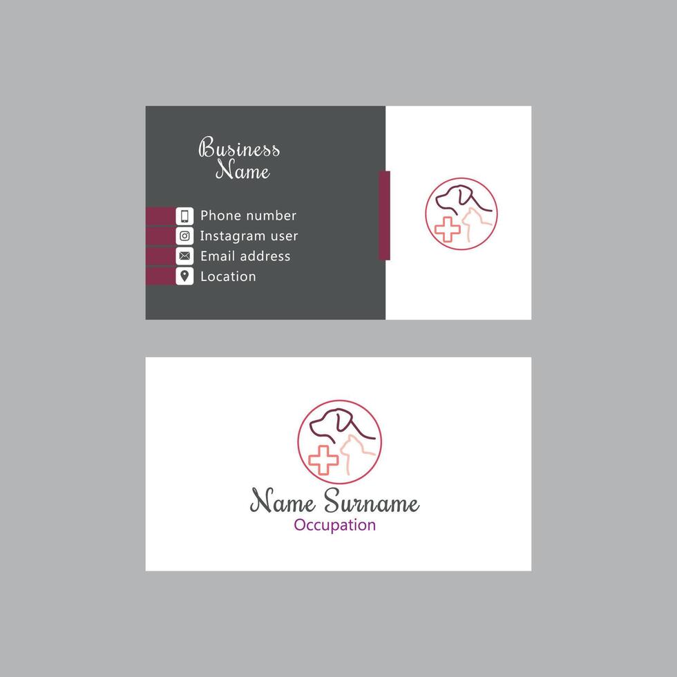 Veterinarian business card vector