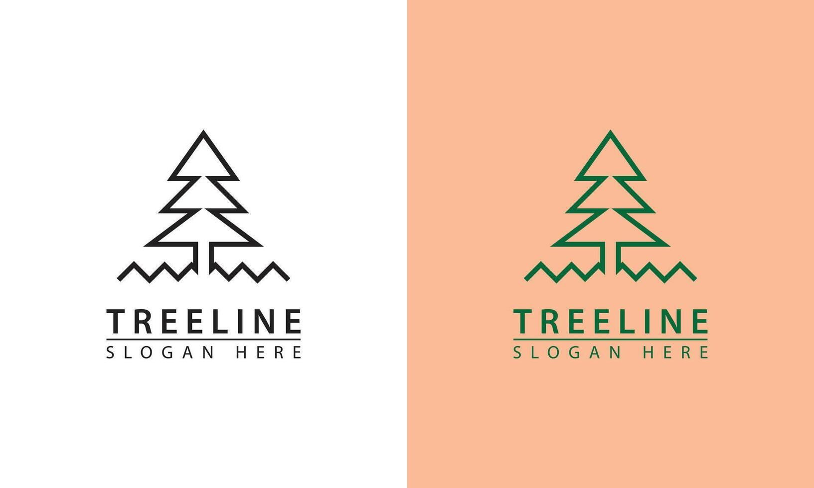 Elegant Christmas Tree Line Art Icon Logo Illustration. Festive Christmas tree icon. vector