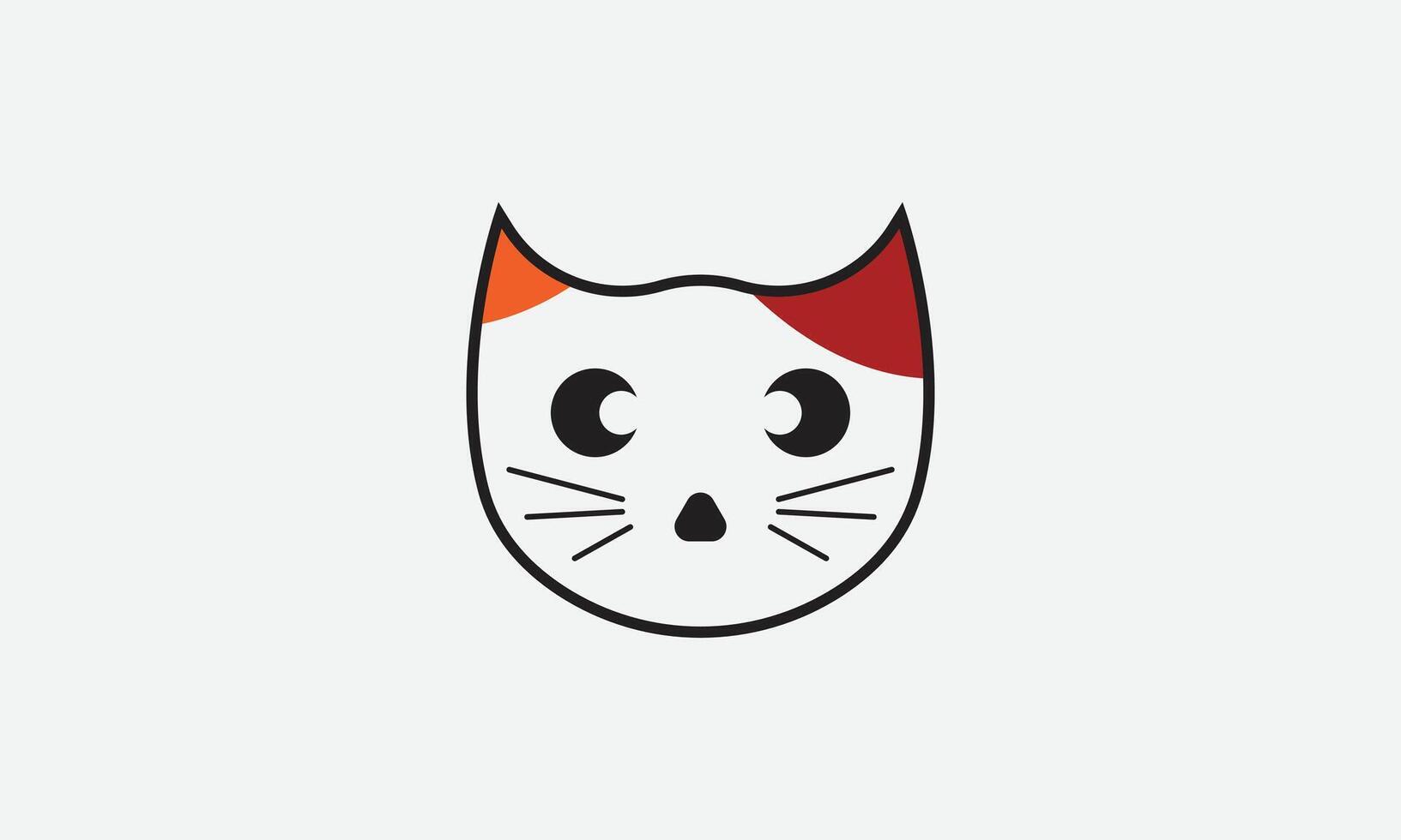 Cute cat head logo graphic design template illustration. Good for animal, cute, illustration, head, pet and entertainment. vector