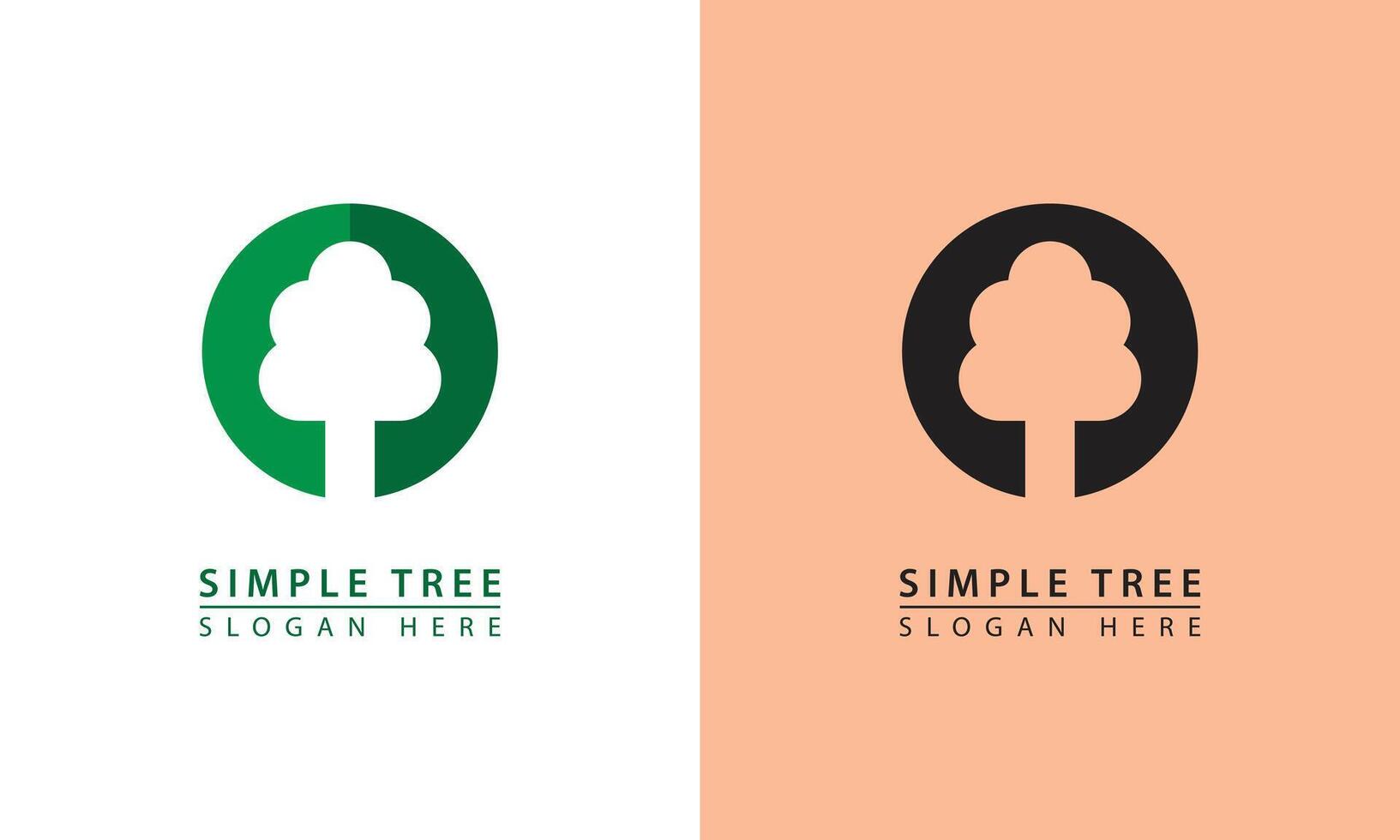 Elegant Green Tree Line Art Icon Logo Illustration. Green tree, natural forest icon. vector