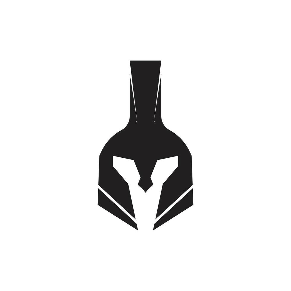 Spartan warrior helmet, emblem. Spartan helmet logo, Spartan illustration, gladiator helmet armor flat icon. vector