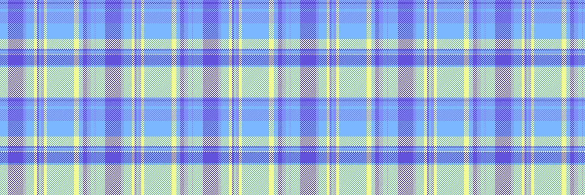 Famous background fabric textile, multi texture check. Fibrous pattern plaid seamless tartan in blue and lime colors. vector