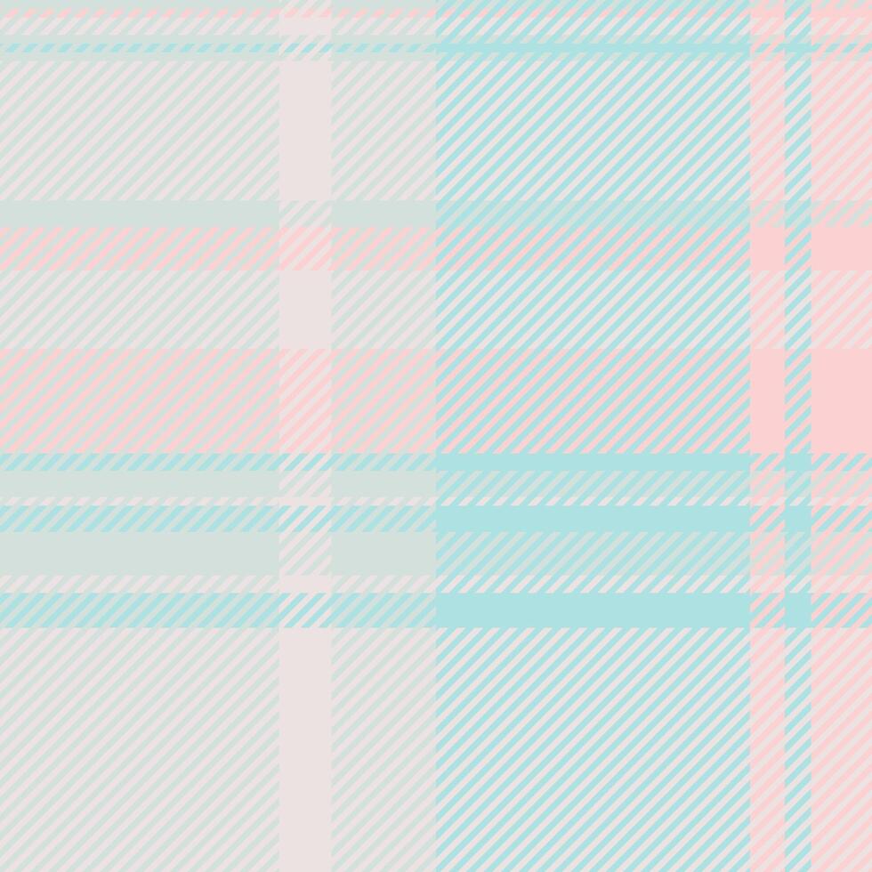Delightful pastel plaid pattern in soft pinks and blues. Perfect for textile design, backgrounds, or website assets. Subtle diagonal stripes create a delicate and stylish texture. vector