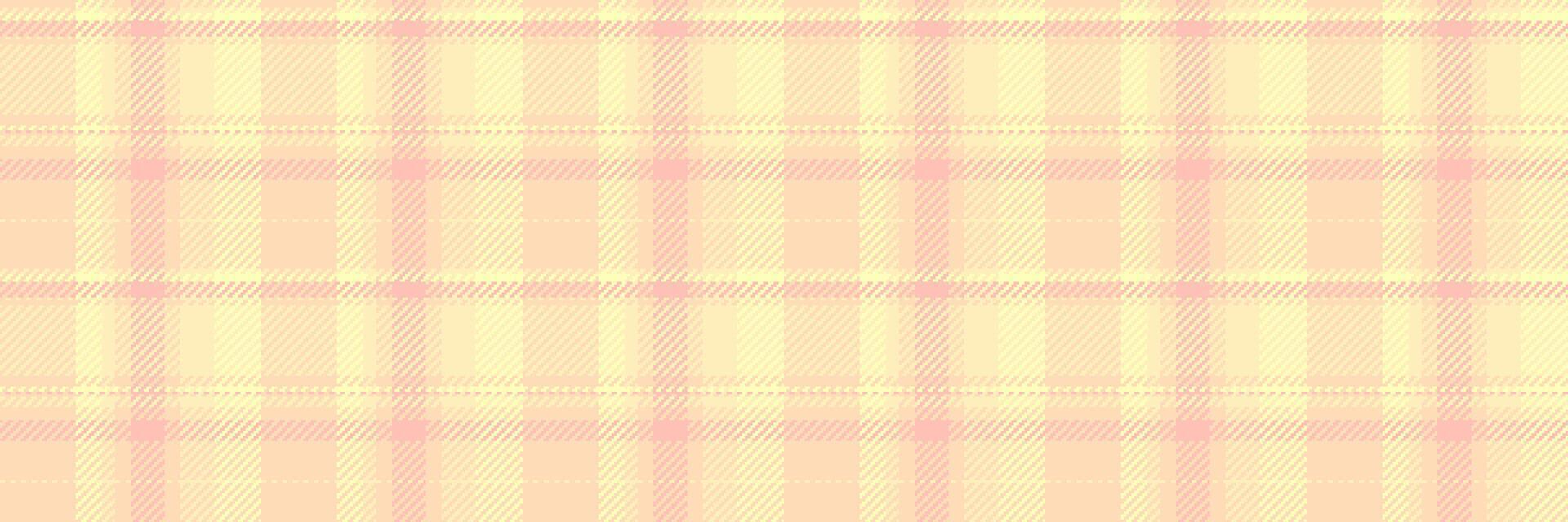 Geometrical texture fabric , minimalist pattern seamless textile. Carpet tartan background plaid check in light and peach puff colors. vector
