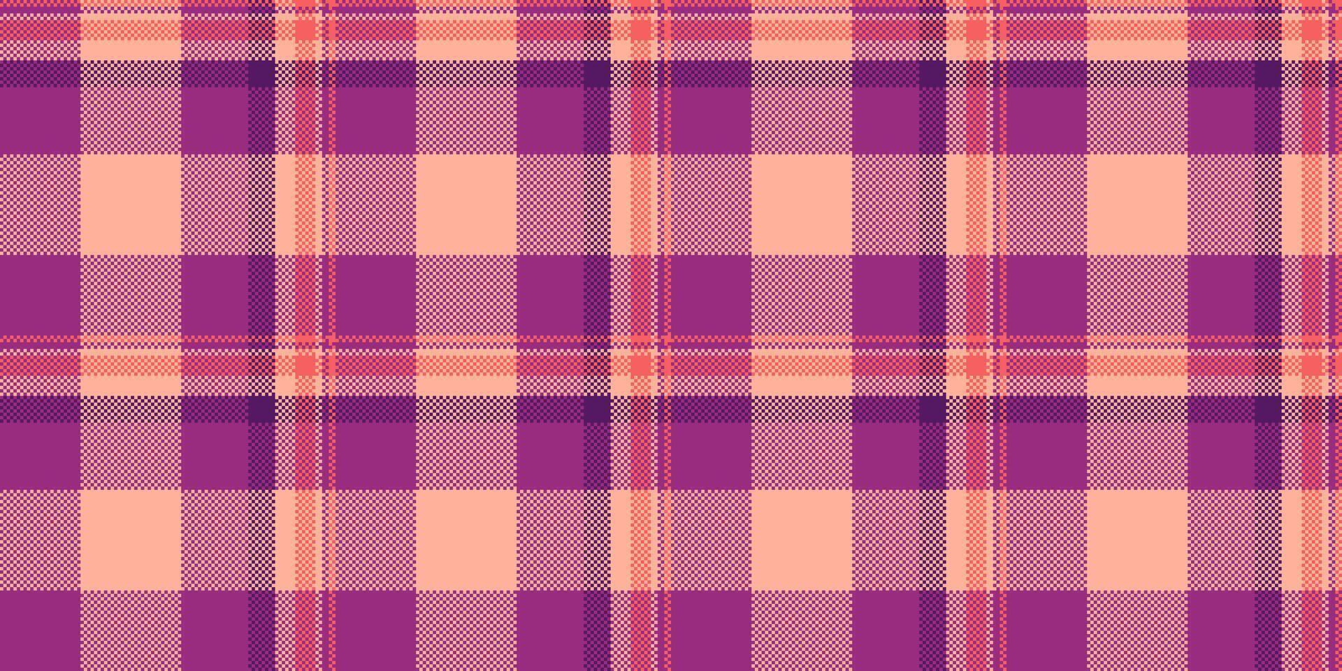 1950s texture background tartan, robe check textile plaid. Yard pattern seamless fabric in red and pink colors. vector