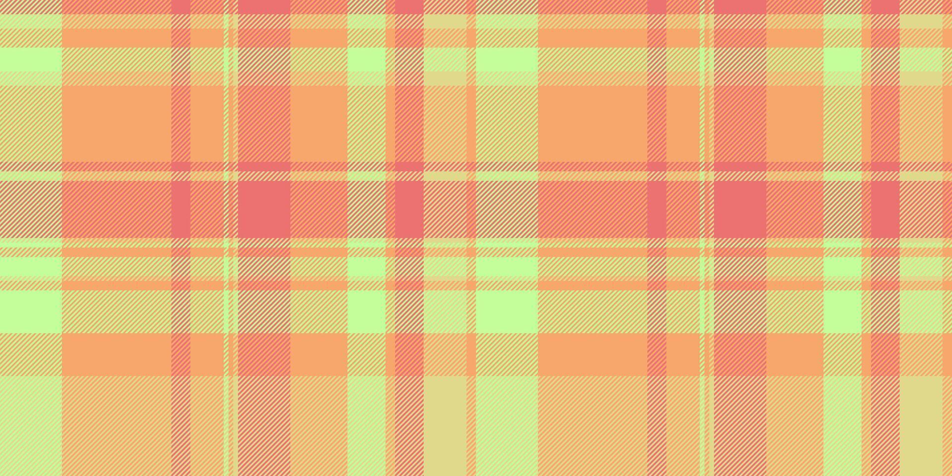 Vibrant pastel plaid pattern in peach, coral, and lime green. Perfect for textile design, fashion, or website backgrounds. Seamless repeat design adds versatility. Ideal for springsummer projects. vector