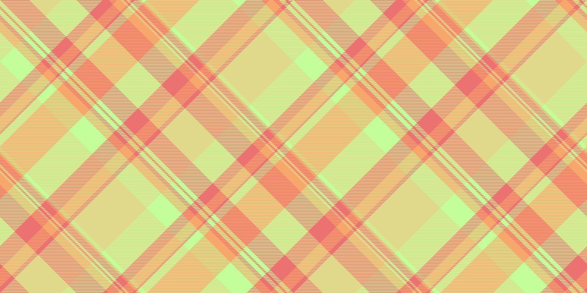 Sun plaid check seamless, hippy texture pattern. Pastel tartan textile background fabric in yellow and green colors. vector