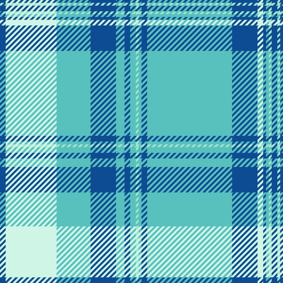 Panel plaid fabric textile, yard texture check. Vichy background tartan pattern seamless in teal and blue colors. vector