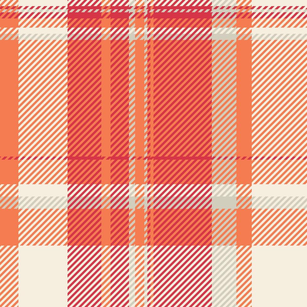 Square tartan texture pattern, sale textile check fabric. Customized seamless plaid background in light and orange colors. vector