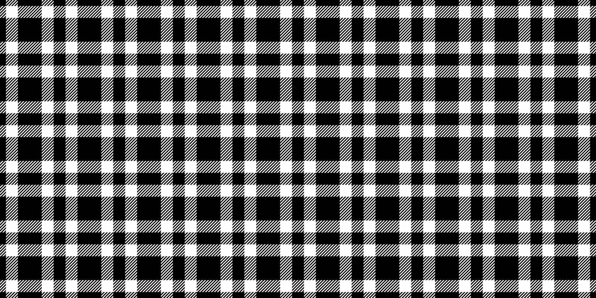 Border fabric background tartan, neat textile check. Iconic pattern seamless plaid texture in black and white colors. vector