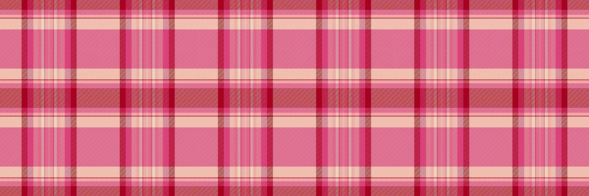 Hotel pattern plaid texture, pano check seamless. Cutout tartan textile background fabric in red and pink colors. vector