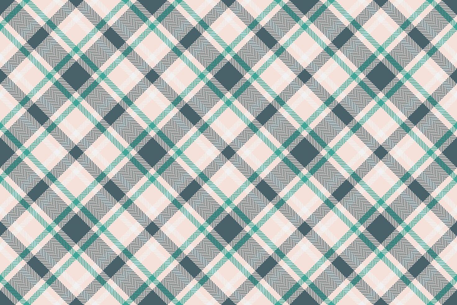 Repeat check textile, feminine seamless pattern plaid. Heritage texture fabric tartan background in light and cyan colors. vector