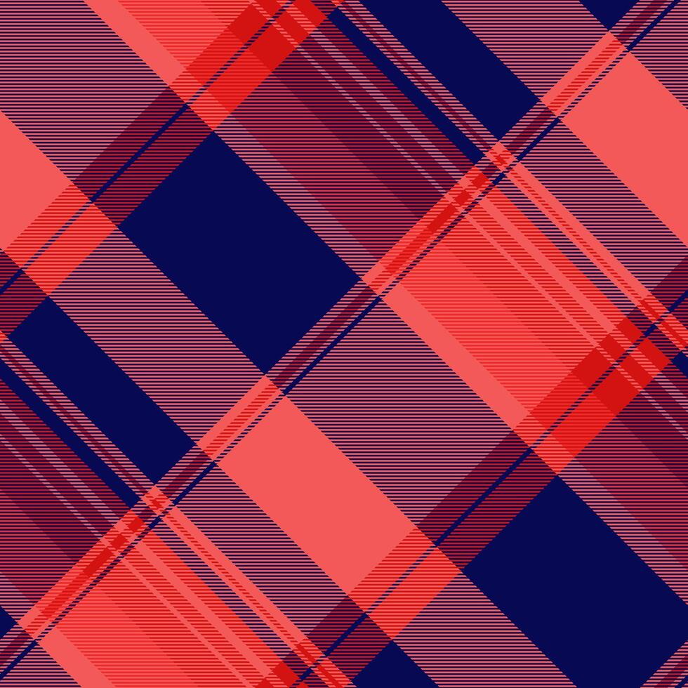 Royal tartan fabric background, packing texture pattern. No people check textile plaid seamless in red and blue colors. vector
