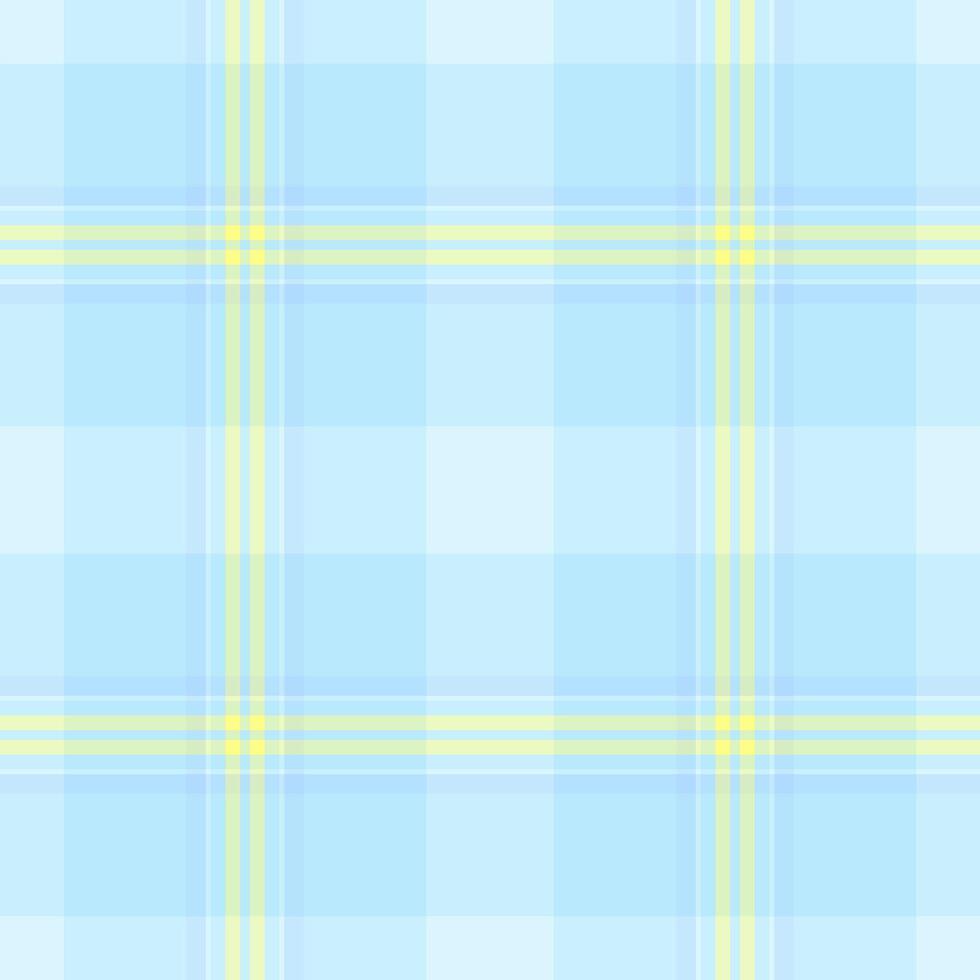 Page pattern seamless tartan, birthday card plaid texture. Cross background textile check fabric in light and cyan colors. vector