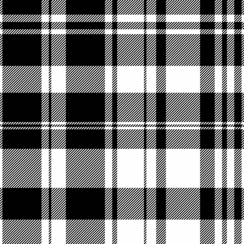 Stylish black and white plaid pattern. Perfect for textile design, website backgrounds, or fashion projects. Clean, modern lines create a versatile and visually appealing design. vector