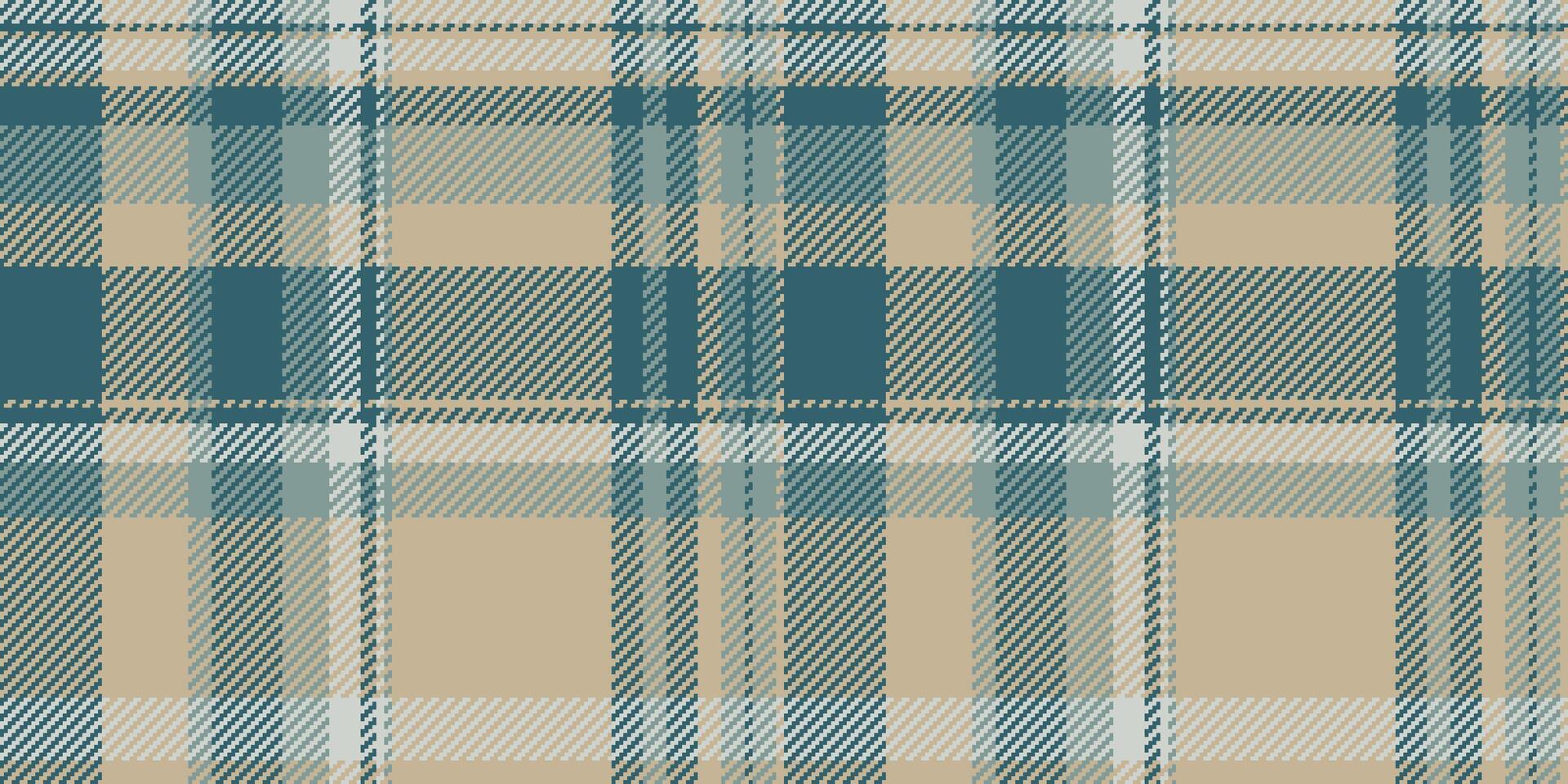 Artistic textile seamless texture, large check pattern fabric. Site tartan plaid background in pastel and cyan colors. vector