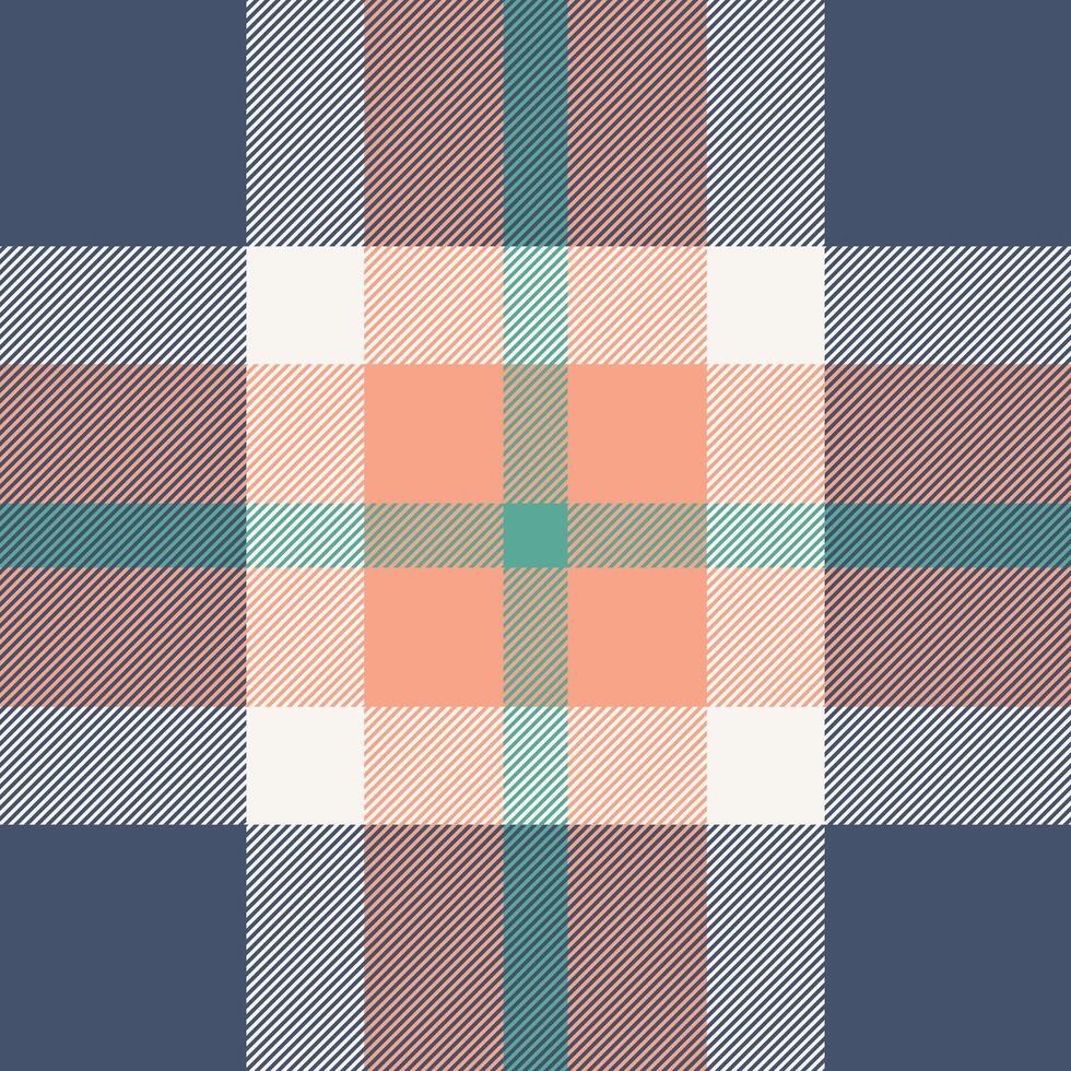Glamor fabric pattern texture, glamour seamless plaid. Choice check background textile tartan in blue and orange colors. vector