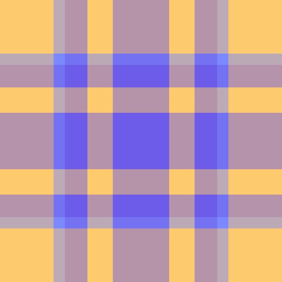 Lovely pattern plaid textile, seventies seamless tartan. Madras background fabric texture check in pastel and amber colors. vector