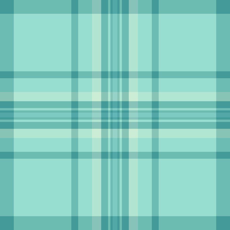 Woman textile seamless tartan, production pattern background texture. Magazine fabric check plaid in teal and light colors. vector