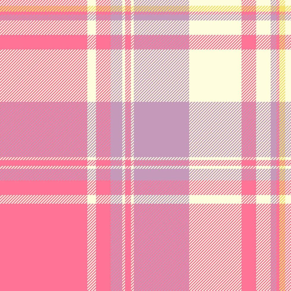 Delightful pastel plaid pattern. Soft pink, lavender, and cream colors create a charming, versatile design ideal for fashion, home decor, and stationery projects. vector