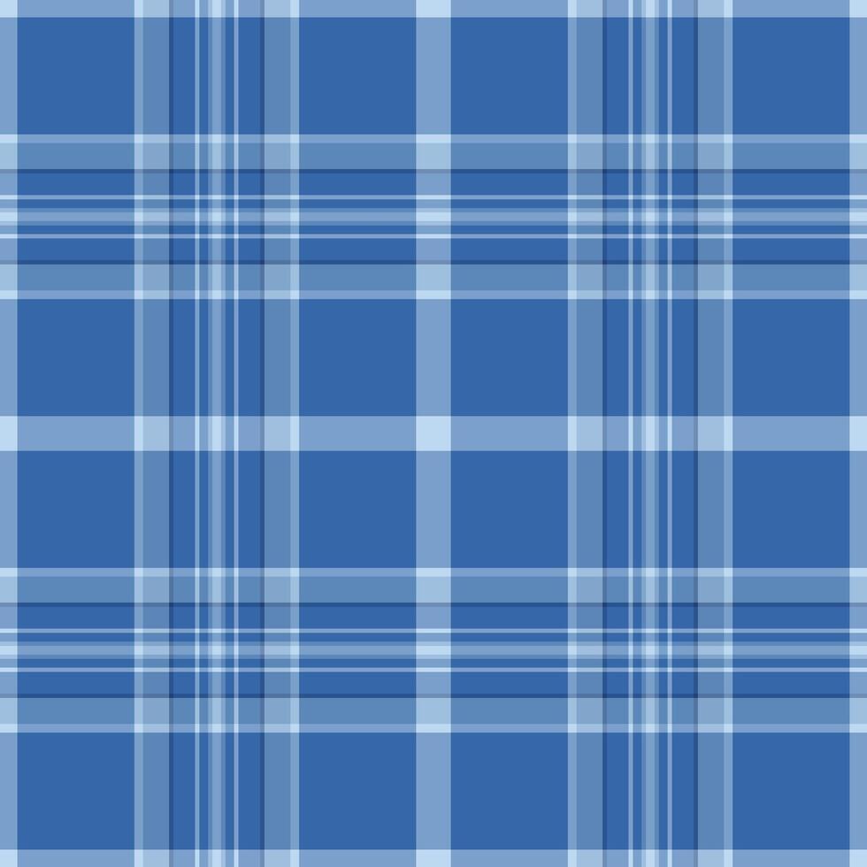 Classic blue plaid pattern. Seamless texture ideal for textile design, website backgrounds, or apparel. Subtle variations in shades create visual interest. vector