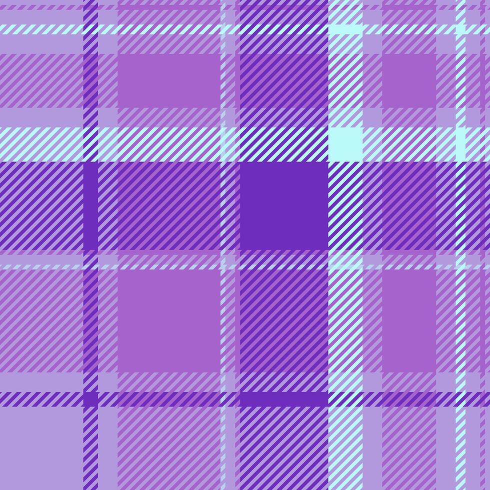 Drapery seamless texture, bandanna check background pattern. Tone tartan fabric textile plaid in violet and light colors. vector
