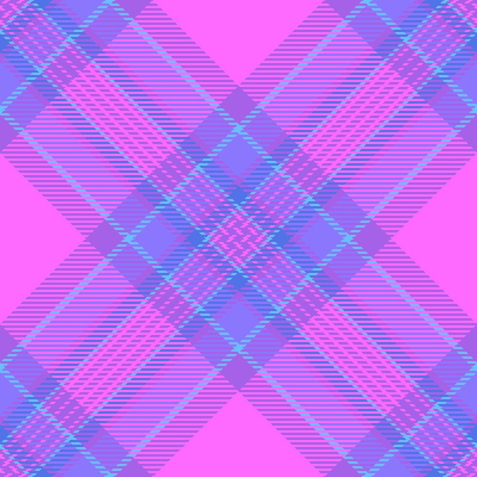 Bold texture background plaid, deep check textile . Clothing seamless pattern fabric tartan in purple and violet colors. vector