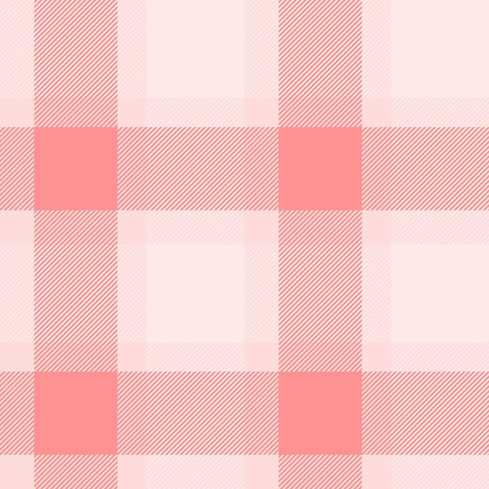 Fall check tartan, female pattern textile plaid. Setting background fabric seamless texture in light and red colors. vector