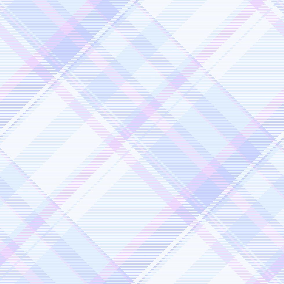 Knit tartan pattern background, french texture fabric check. Horizon seamless plaid textile in light and alice blue colors. vector