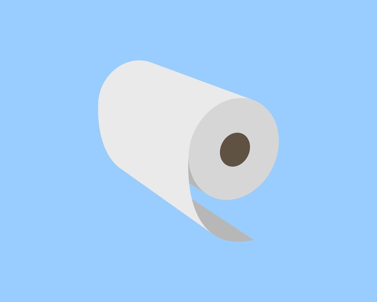 Clean, minimalist illustration of a paper roll against a light blue background. Perfect for websites, apps, or presentations needing a simple, modern aesthetic. vector