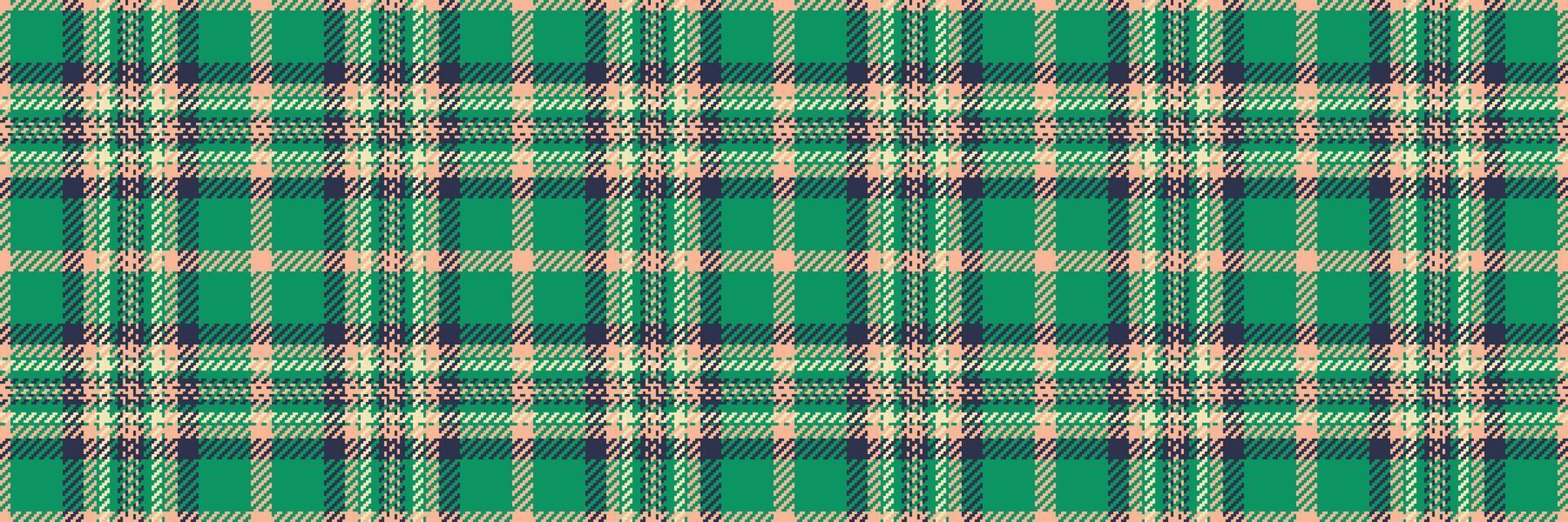 Proud check texture tartan, canvas seamless pattern . Upscale background fabric textile plaid in mint and orange colors. vector