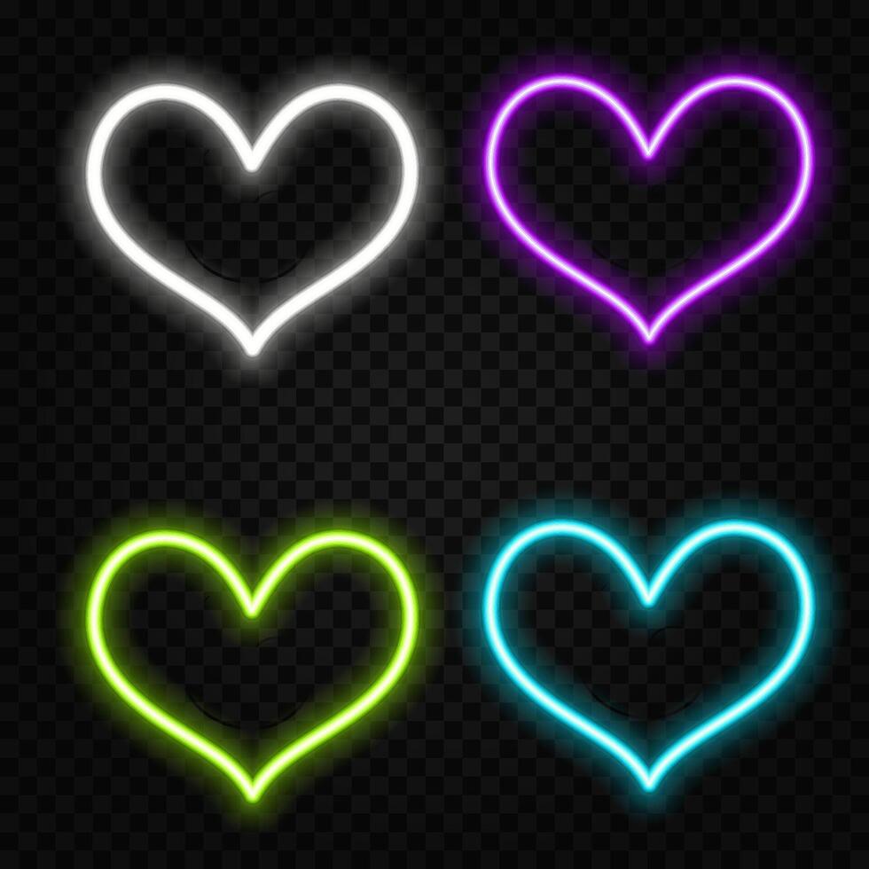 Heart Icon Neon Style.. vector