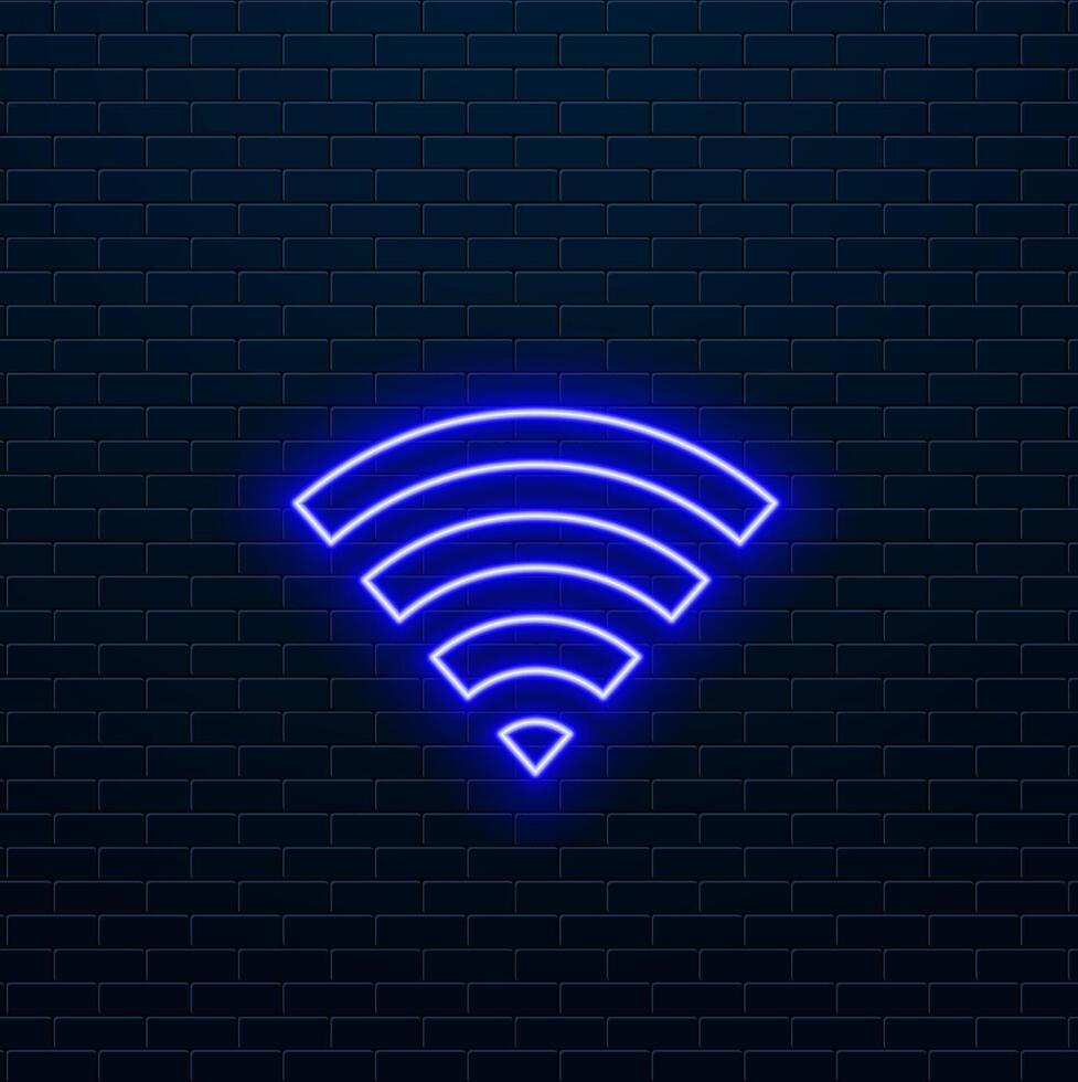 Neon line Wi-Fi wireless internet network symbol glowing icon isolated on black background. Colorful outline concept. vector