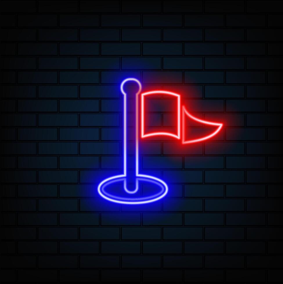 Unique arrow location sign neon Pointer with arrow Neon linear arrow design Realistic neon icon vector